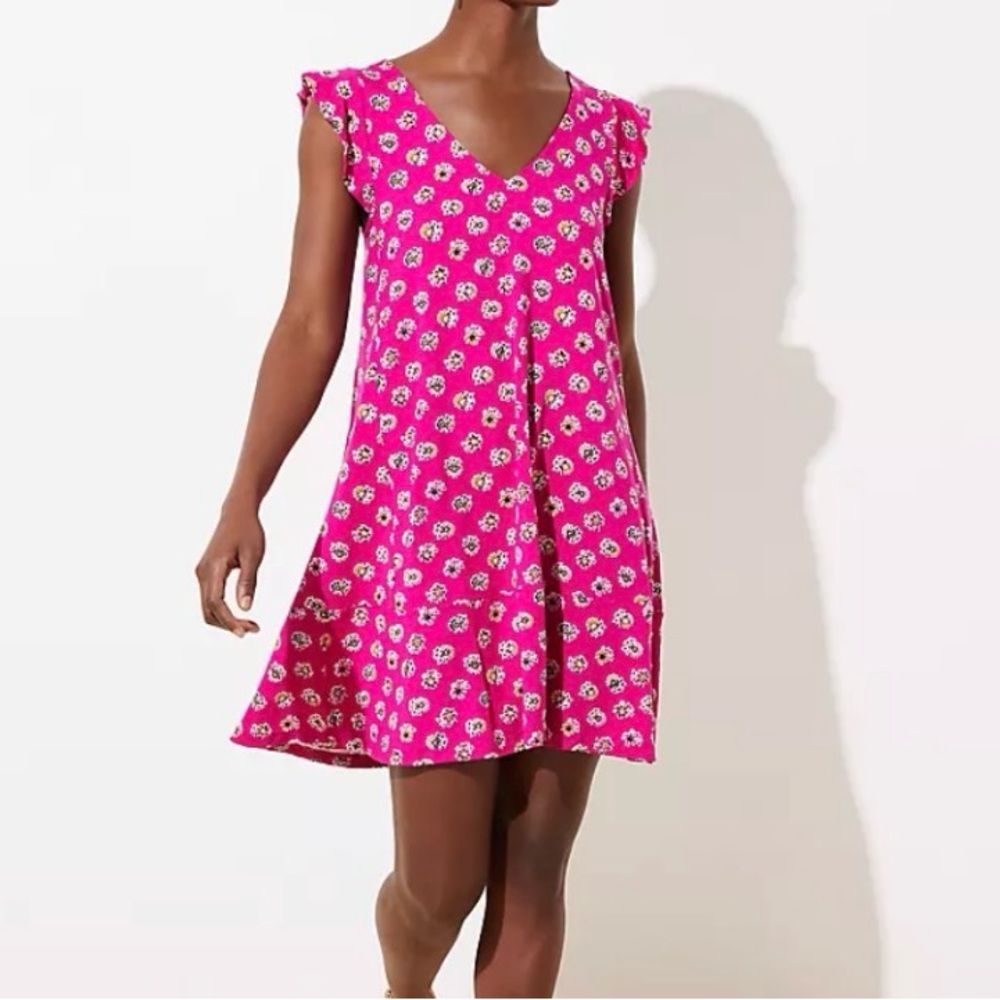 LOFT Pink Floral Mini Dress